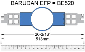 Barudan Hoop / Embroidery Frame - 520 mm Sew Field /Arm Spacing, EFP Type -  Premium Allied GridLock 30 x 30 cm (12 x 12 inch) Square Plastic Hoop