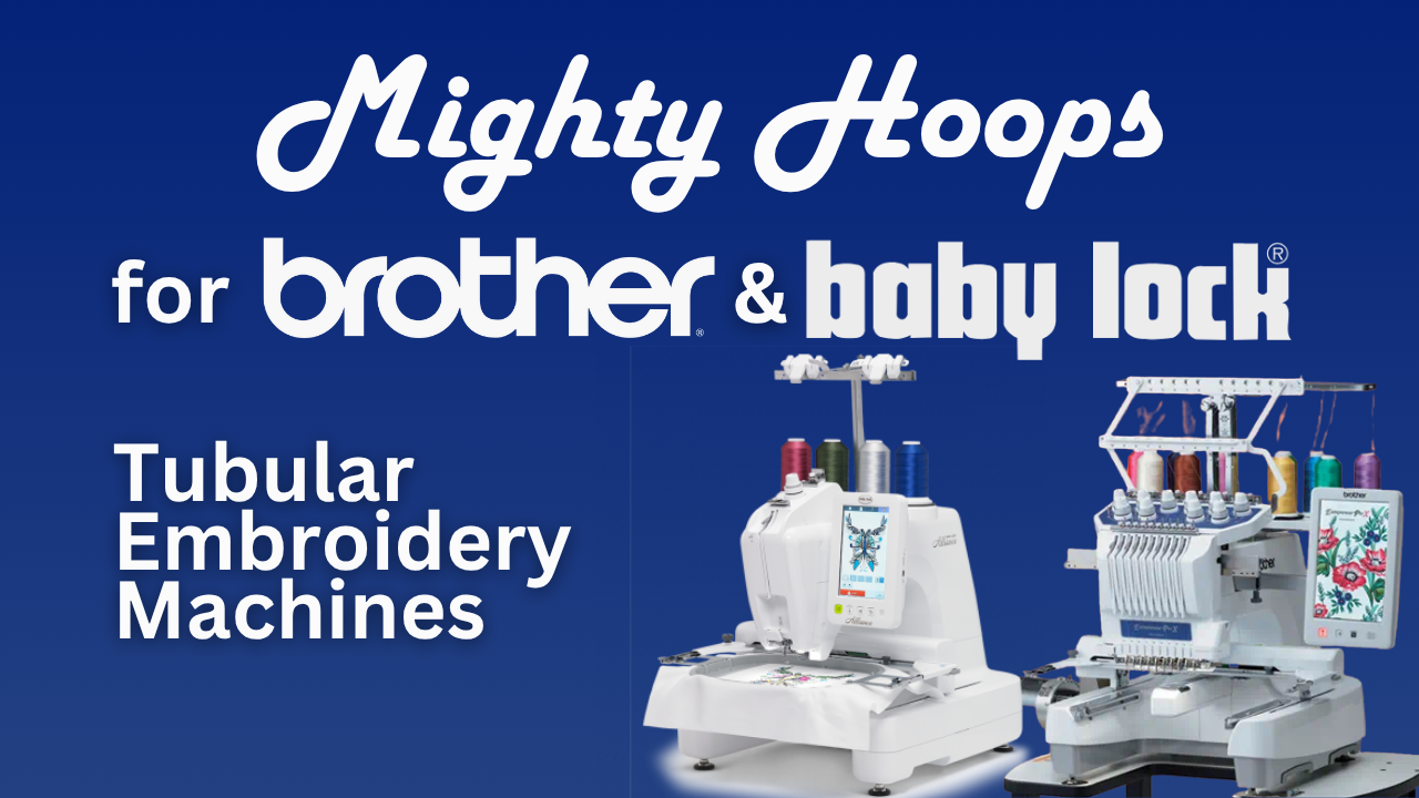 Pictures of Baby Lock and Brother Tubular Embroidery machines